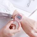 Luminous Sports Watch Digital Watch Small Square Transparent Strap IPX67 Ladies And Students Electronic Watch Gift Dropshipping.