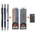6PCS 2.0mm professional Mechanical Pencil Set 2B Pencils Colorful/Black Refills Art Sketch Office Stationery School Supplies. 