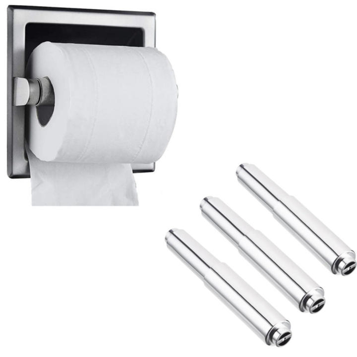 Plastic Toilet Roll Holder Easy-to-install Insert Spring-loaded Toilet Paper Roller White Replacement Roller Spindle for