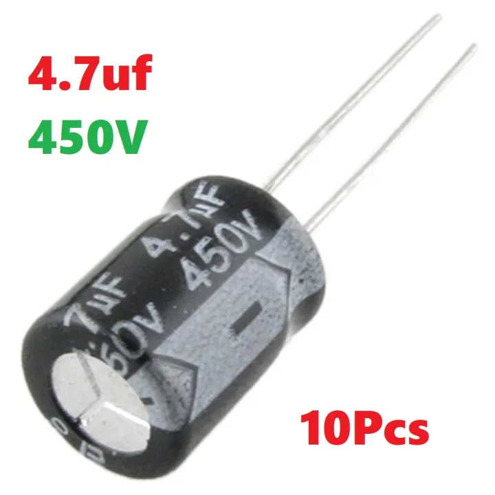 10Pcs-%204.7uF%20450V%20Capacitor%20RADIAL%20Electrolytic%20Capacitor%204.7uF%20Capacitor%20450V%204.7uF%20Polarized%20Aluminum%20Electrolytic%20450V%20Capacitors%204.7uF%202%20Pin%20Leads%20-%20Image%202