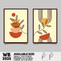 Flower And Leaf ArtWork (Set of 2) Wall Canvas Art For Wall Decoration Canvas Painting For Wall - WB3935 - Handy Commodity. 