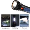 Solar Led Flashlight USB Rechargeable Flashlight Lanterna Outdoor Long-range Torch Multi-function Emergency Power Bank Hand Lamp. 