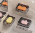 Wall Mounted Soap Dish for Shower, No Punching Soap Box with Drain Tray.