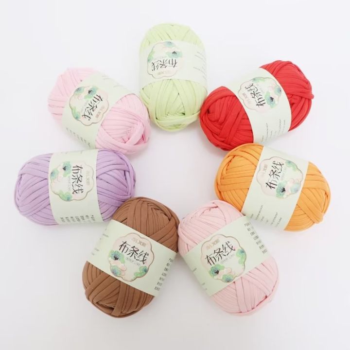 D%20D%20100g/Ball%20Fabric%20Cloth%20Yarn%20T-Shirt%20Yarn%20for%20Crochet%20Knitting%20Soild%20Color%20Yarn%20Hand%20DIY%20Art%20Basket%20Bag%20Projects%20-%20Image%204