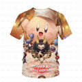 Boys and girls' clothes Kirby cartoon 3D T-shirt baby T-shirt top 4T-14T children's casual T-shirt street wear.