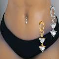 1Pcs Butterfly Belly Button Piercing Heart Belly Piercing Clip on Umbilical Navel Faux Belly Cartilage Earring Clip.