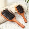 【Daily Necessities For Anyone Store】1PC Wood Comb Professional Healthy Paddle Cushion Loss Massage Brush Hairbrush Comb Scalp Healthy Hair Brush. 
