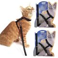 Cat harness belt and Leash Strong Nylon Black Rope Adjustable Kitten Collar. 