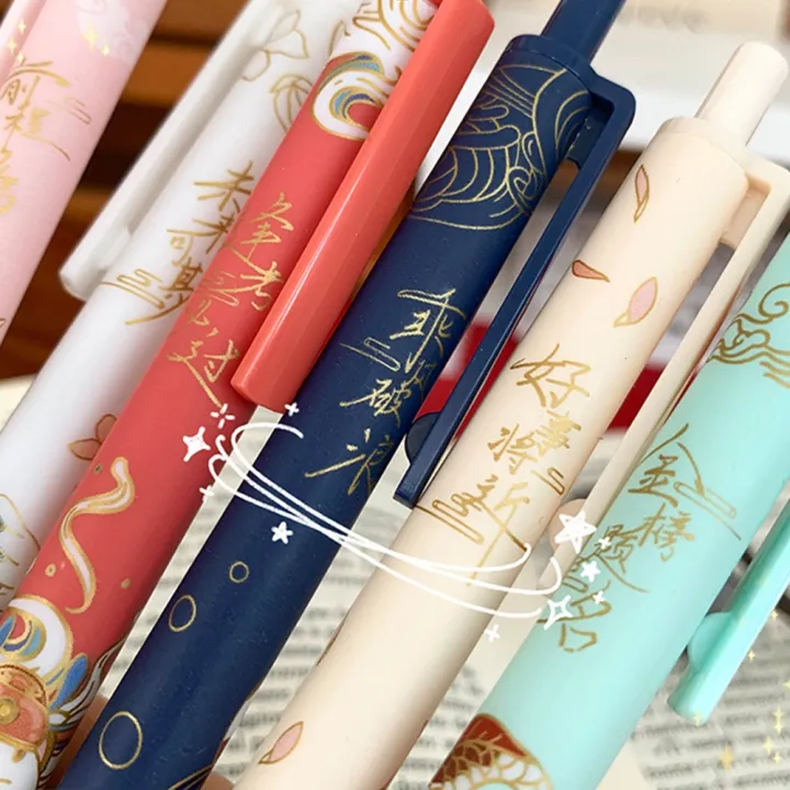 New%200.5mm%20Black%20Refill%20Lucky%20Writing%20Pen%20General%20Purpoe%20tudent%20Writing%20Office%20tationery%206Pc%20Chinee%20tyle%20Retro%20Puh%20Core%20Neutral%20Pen%20-%20Image%208