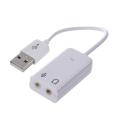 3.5mm Microphone Earphone Socket USB 2.0 Sound Card Speaker Adapter White.