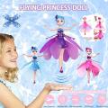 Premium Frozen Elsa Flying Dolls with Light and Music Brinquedos Kids Angel Flying Infrared Doll Toy. 