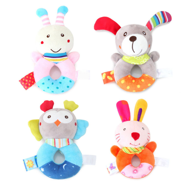 Cartoon Baby Toys 0-12 Months for Newborn Soft Rattle Plush Toy