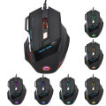 HXSJ 3200 DPI 7 Button 7D LED Optical USB Wired Gaming Mouse Mice for Laptop PC Professional Gamer Adjustable Black. 