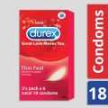 Durex  -Thin Feel Condom - Full Box - 3x6=18pcs. 