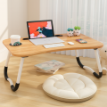 Multipurpose Portable Folding Laptop Table with Cup Holder " Multi-function and Removable Stand Folding Computer Laptop Desk Small Bed Desk Simple Dormitory Lazy Table Bed with Laptop Table with Holder Slot Portable.