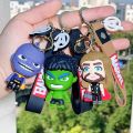 Marvel Black Spider Man Silicone Key Ring Cartoon Anime Keychain Car Pendant Phone Bag Hanging Jewelry Gifts for Kids.