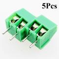5Pcs- 2Pin GREEN Color KF301-2P 2 Pin Leads PCB Mount Straight Screws Terminal Block Connector 5.08mm Pitch Socket For Cables Connectors - 270317577.