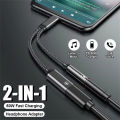 2 in 1 USB Type C To 3.5mm Aux Audio Splitter PD60W Fast Charging Cable For Xiaomi Samsung Huawei MacBook Headphone Jack Adapter.