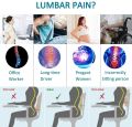 Full Lumbar Support Pillow – Ergonomic Memory Foam Back Cushion for Chair  | Large Wedge Backrest for Pain Relief. 