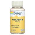 Solaray Vitamin K-1 100mcg | Healthy Bone Structure, Blood Clotting, Protein Synthesis Support | Non-GMO, Vegan & Lab Verified | 100 Tablets. 