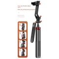 P185 Aluminum Alloy 1.6M Handheld Stabilizer Floor Telescopic Pole Quadrupod Mobile Phone Bluetooth Selfie Stick-B Easy Install Easy to Use. 