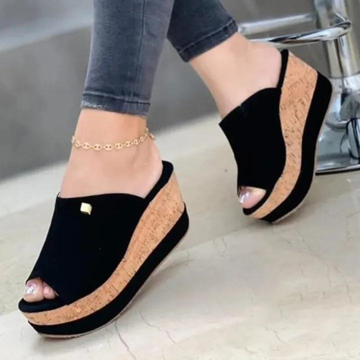 2023Slippers%20Summer%20Wedges%20Retro%20Fish%20Mouth%20Large%20Size%20Sandals%20Women%20High%20Heel%20Platform%20Solid%20Color%20Plus%20Size%20Shoes%20Sandalias%20-%20Image%202
