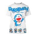 New cartoon character Mo Doraemon pattern 3D printing Doraemon T-shirt casual shirt hip-hop round neck top.