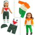 18 inch doll dress autumn winter one-piece dress fox Christmas rainbow elements United States girl baby 43 cm. 