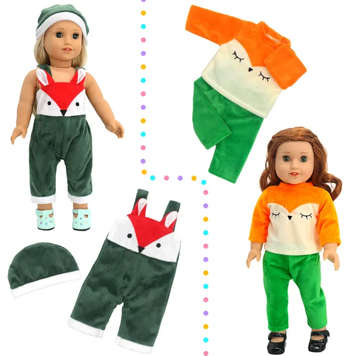 18%20inch%20doll%20dress%20autumn%20winter%20one-piece%20dress%20fox%20Christmas%20rainbow%20elements%20United%20States%20girl%20baby%2043%20cm%20-%20Image%203