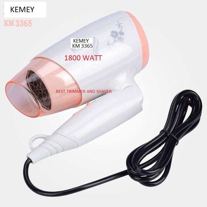 Kemey Km 3365 Professional Foldable Hot and Cool Hair Dryer 1800 watts