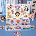 Montessori Baby Wooden Toys 1 2 3 Years Children Hand Grab Board Puzzle Game Toddler Fine Motor Skills Educational Toys for Kids.