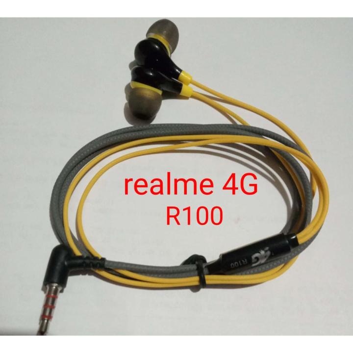 Realme R-100 4G Super Bass Stereo Earphone with built in Mic headphone - Headphone