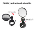 Universal Bicycle Rearview Mirror Adjustable Rotate Wide-Angle Cycling Handlebar Rear View Mirrors 2 Pc.