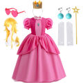 Carnival Halloween Vest Party Dress Kids Cosplay Princess Peach Elegant Dress Dress for Women Baby Kids Costume 2-10 Years Old. 