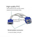 VGA Monitor Y-Splitter Cable VGA 1 Male to Dual 2 VGA Female Adapter Converter Video Cable for Screen Duplication. 