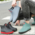 Rain Boots Waterproof Stylish Water Shoes Men's Rain Boots Short Tube Mid Tube Kitchen Anti-Slip Rubber Shoes Fleece Lined Padded Warm Keeping Rubber Boots Winter. 