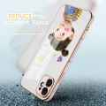 UCUC for Huawei Y7A Back Cover + Free Lanyard Lovely Girl Luxury 6D Plating Case Side Pattern Soft Silicone Square Phone Cases. 