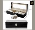 6 Slot Leather Watch Display Case Storage Box.