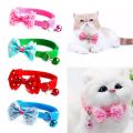 Cat Collar, Pet Collar, Pet Supplies Ornament Bow Nylon Bell Collar For Cats, Cat Accessories.