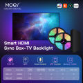 MOES Wifi Smart Ambient Lighting TV Backlight HDMI 2.0 Device Sync Box Led Strip Lights Kit Alexa Voice Google Assistant Control.