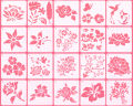 20pcs Flower Stencil Rose Sunflower Lotus Kit Drawing Template Set ,Reusable  Plastic Craft Painting Stencil for Painting on Wood Wall Home Decor DIY Project. 