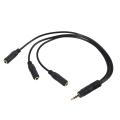 1/8 to 1/4 adapter-3 x Stereo Audio Splitter Cable-Black. 