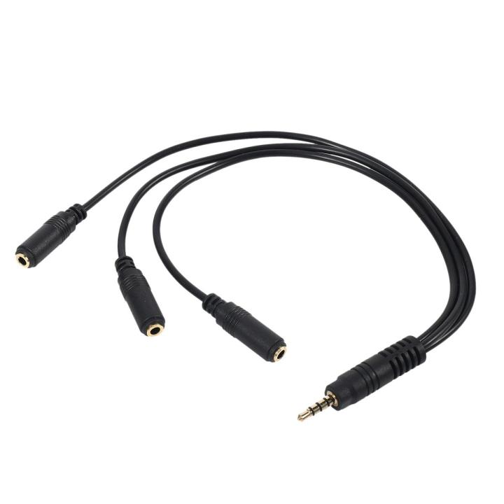 1/8 to 1/4 adapter-3 x Stereo Audio Splitter Cable-Black