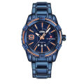Naviforce NF9117 - Royal Blue Stainless Steel Analog Watch for Men - Royal Blue. 