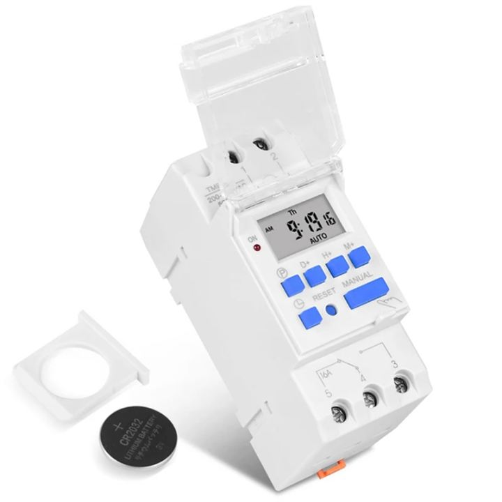 Programmable Digital Time Switch Relay Control AC 220V 16A Din Rail ...