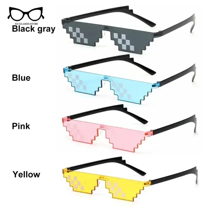 Thug%20Life%20Mosaic%20Glasses%20Sunglasses%20Men%20Women%208%20Bit%20Coding%20Pixel%20Trendy%20Cool%20Super%20Party%20Funny%20Vintage%20Shades%20Eyewear%20-%20Image%205
