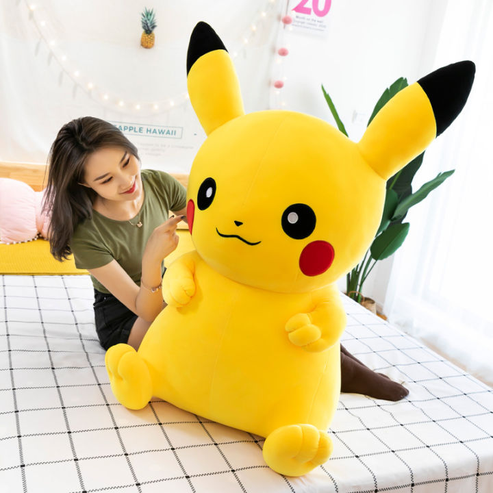 Cute Pikachu Pillow Bikachu Plush Toy Anime Large Doll Girls Girlfriends Birthday Gifts Wholesale