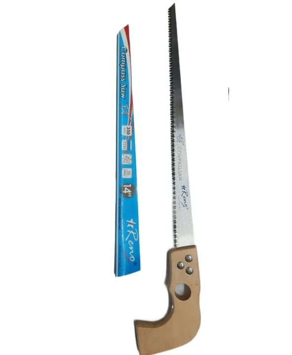 Hand Saw 14 inch small ,wooden compass saw with Wooden handle good quality RENO Brand same as picture