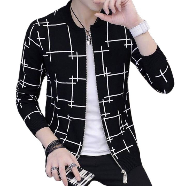 BLACK COLOR FLEECE COTTON LONG SLEEVE CASUAL JACKET FOR MEN 