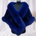 Winter Cape Fluffy Soft Cold Resistant Elegant Noble Artificial Fur Evening Dress Shawl Women Poncho for Dating. 